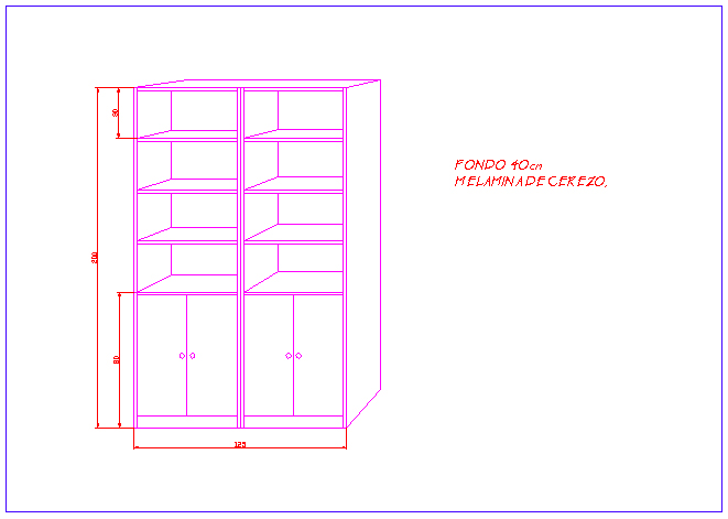 Librería a medida en madera